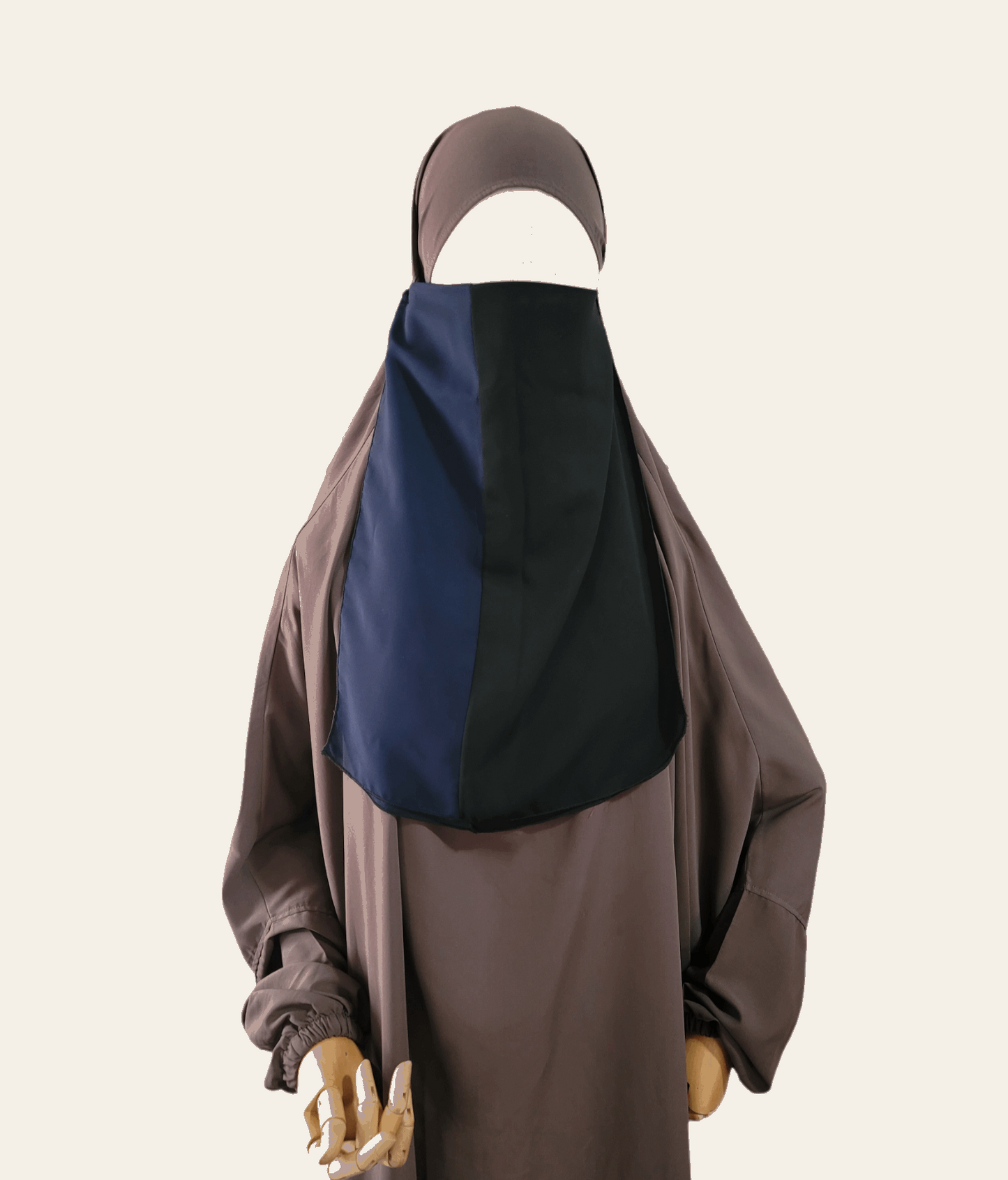 Colorblock half niqab - Rumaysa Fashionz