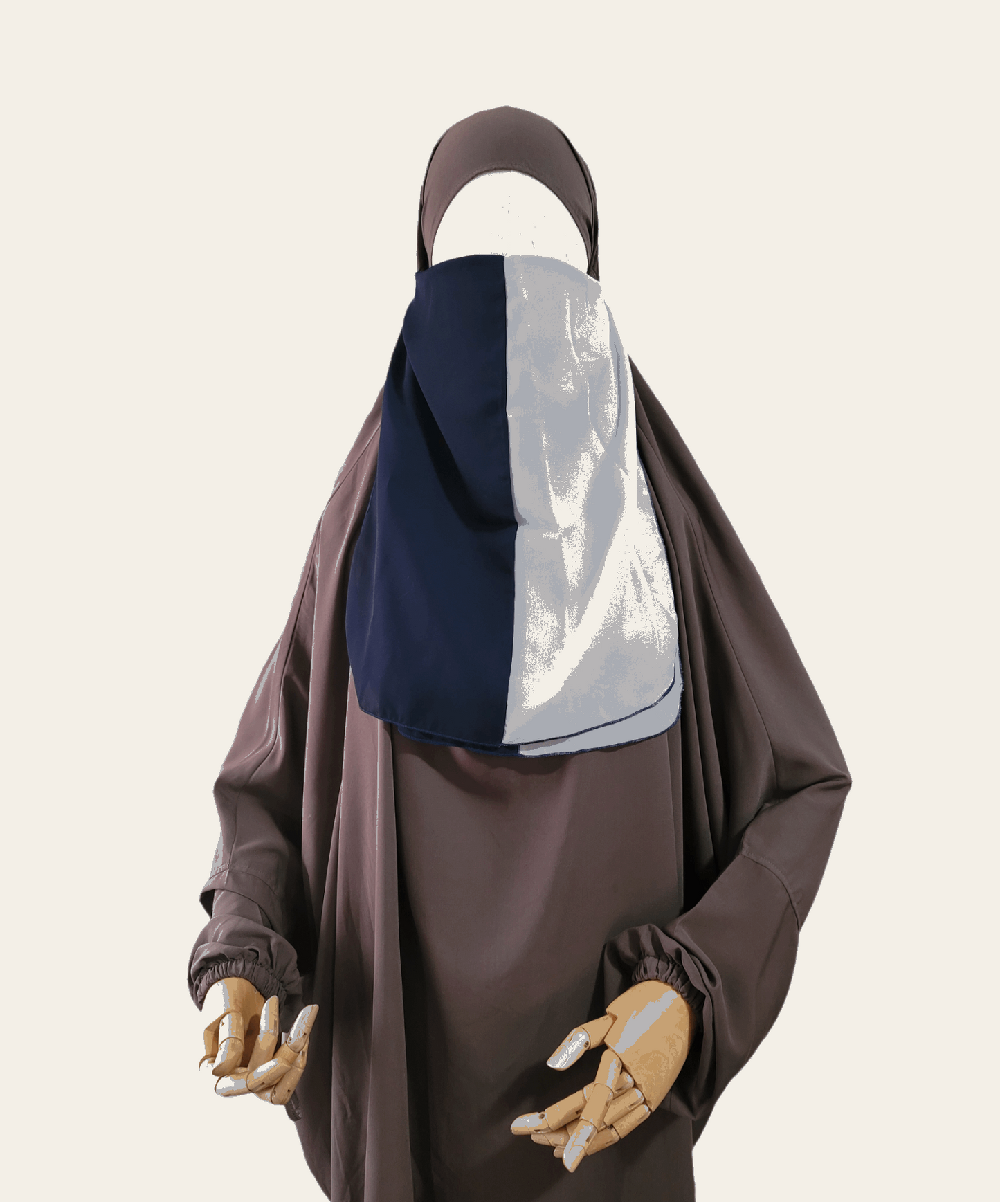 Colorblock half niqab - Rumaysa Fashionz