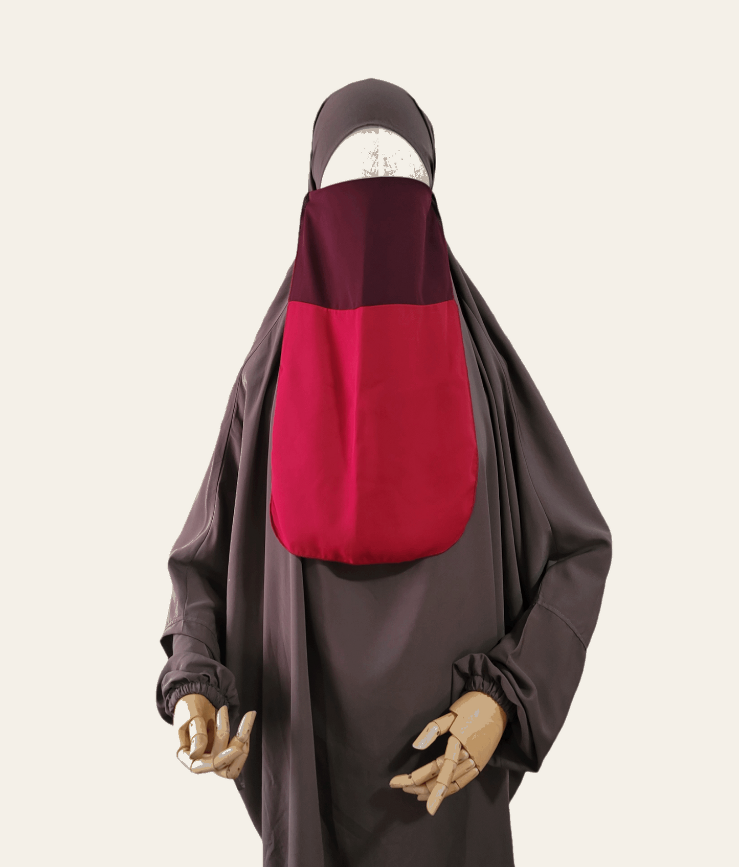 Colorblock half niqab - Rumaysa Fashionz