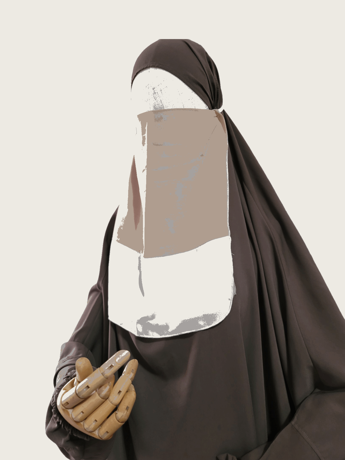 Colorblock half niqab - Rumaysa Fashionz