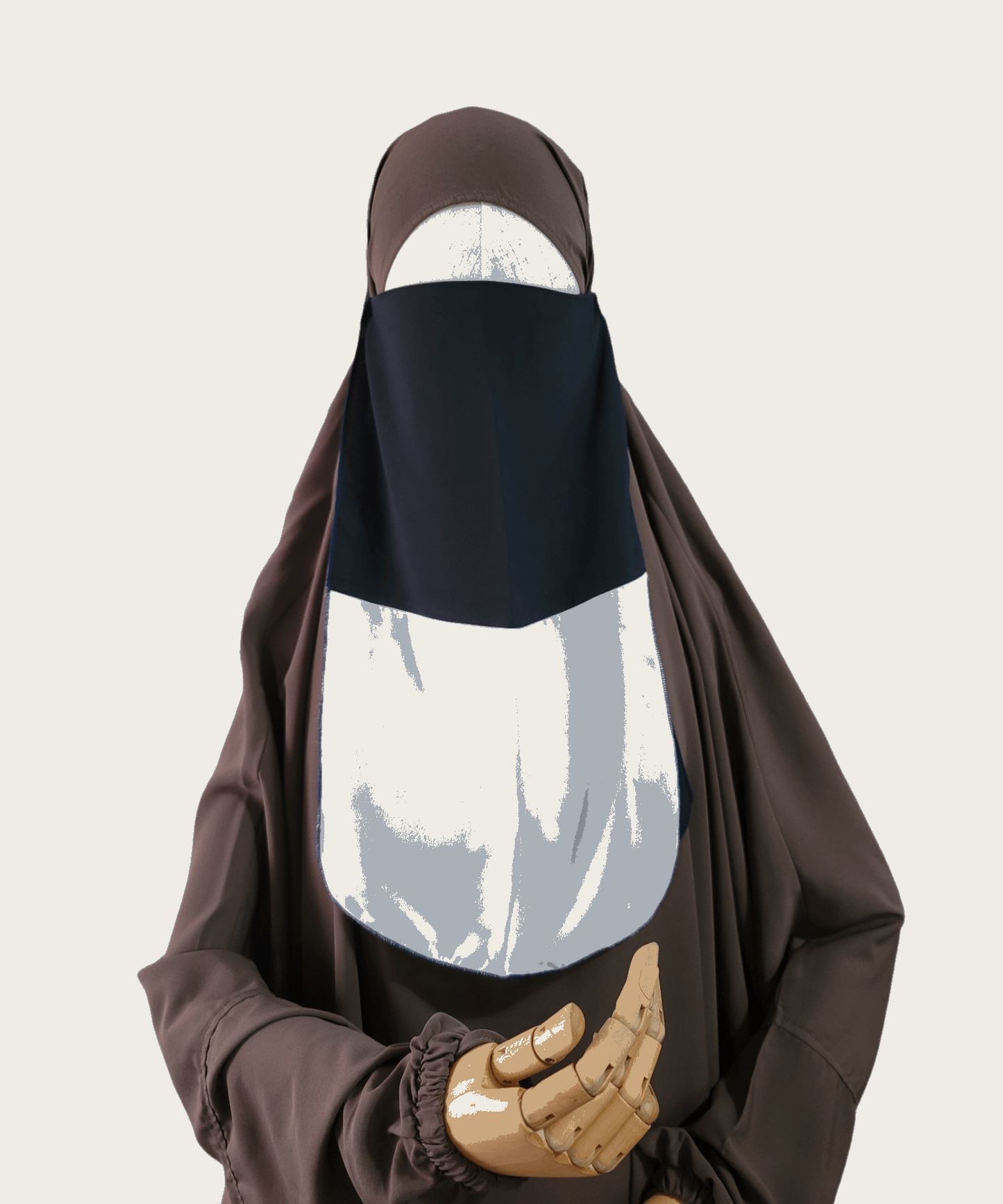 Colorblock half niqab - Rumaysa Fashionz