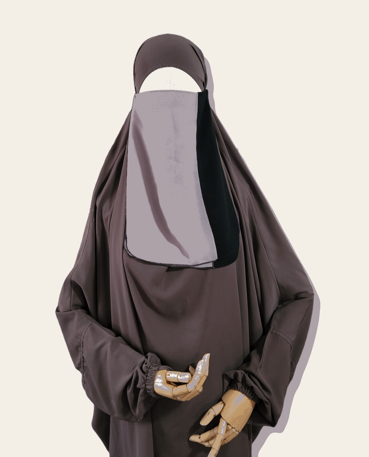Colorblock half niqab - Rumaysa Fashionz
