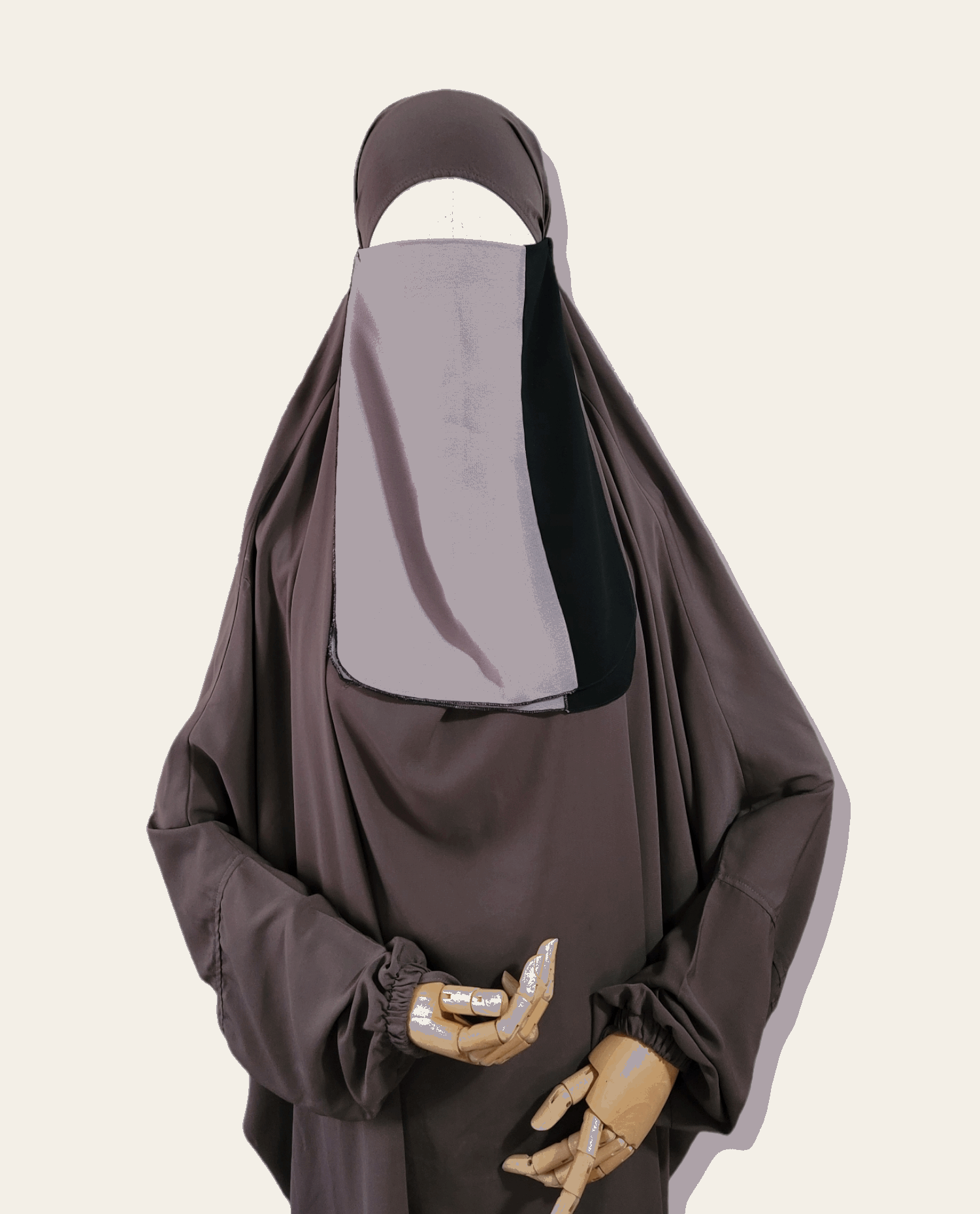 Colorblock half niqab - Rumaysa Fashionz