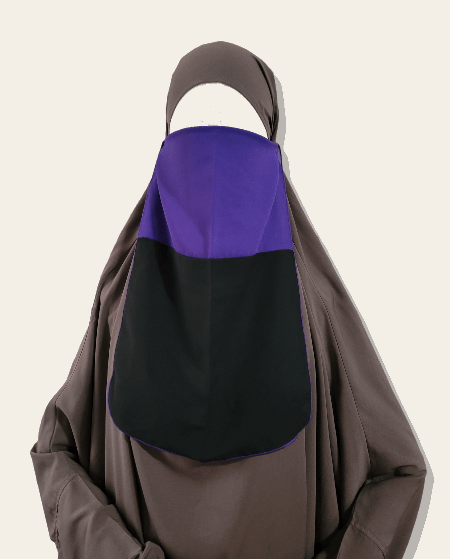 Colorblock half niqab - Rumaysa Fashionz