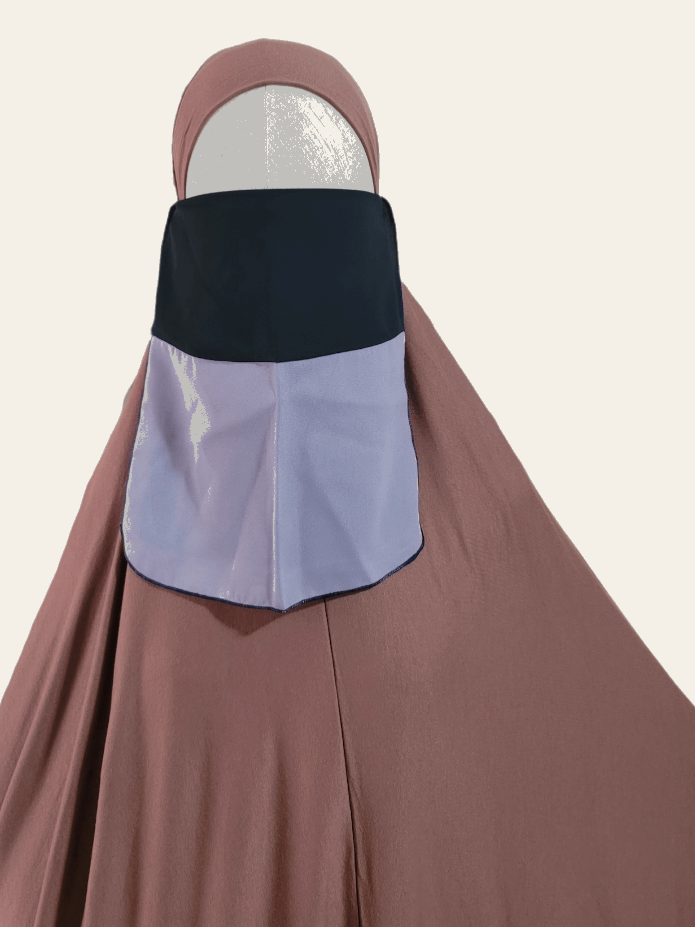 Short colorblock half niqab