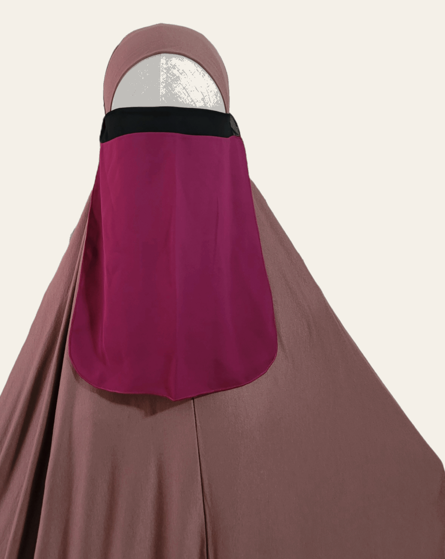 Short colorblock half niqab