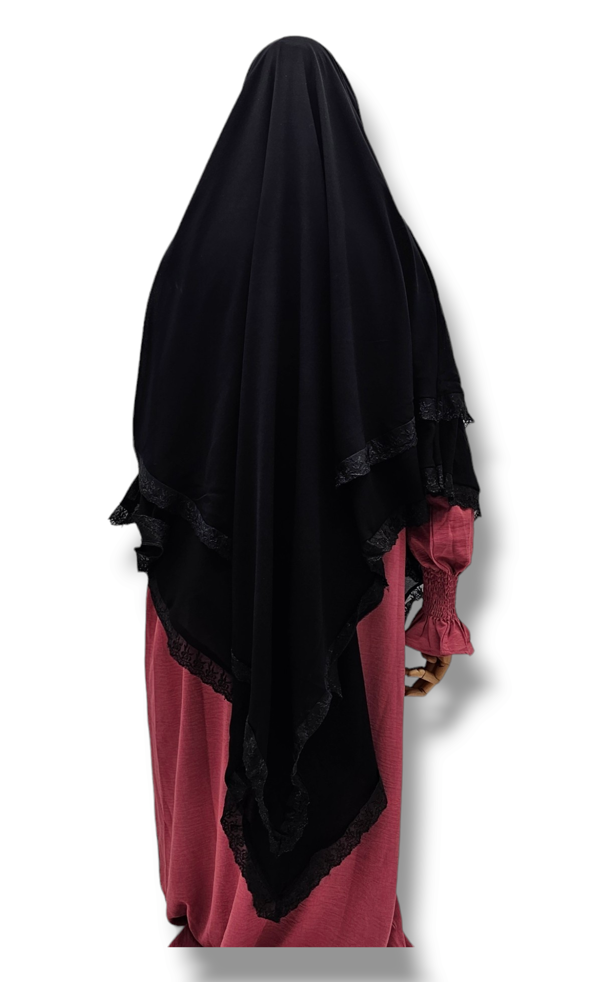 Double layer Diamond Khimar with Lace
