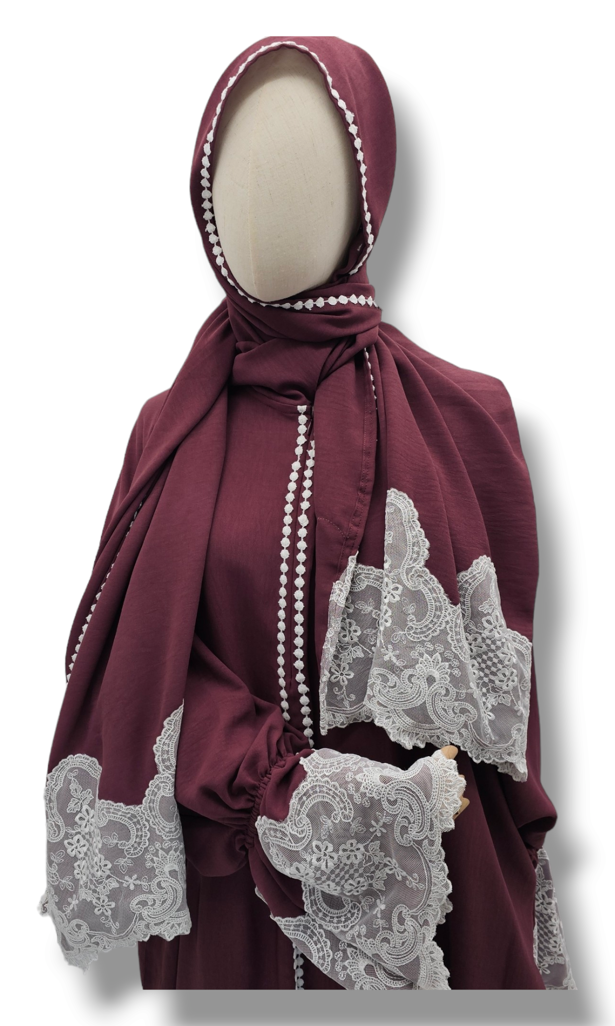 Lace Prayer Dress with Attached Hijab