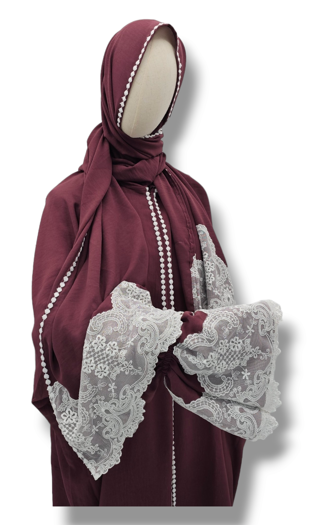 Lace Prayer Dress with Attached Hijab