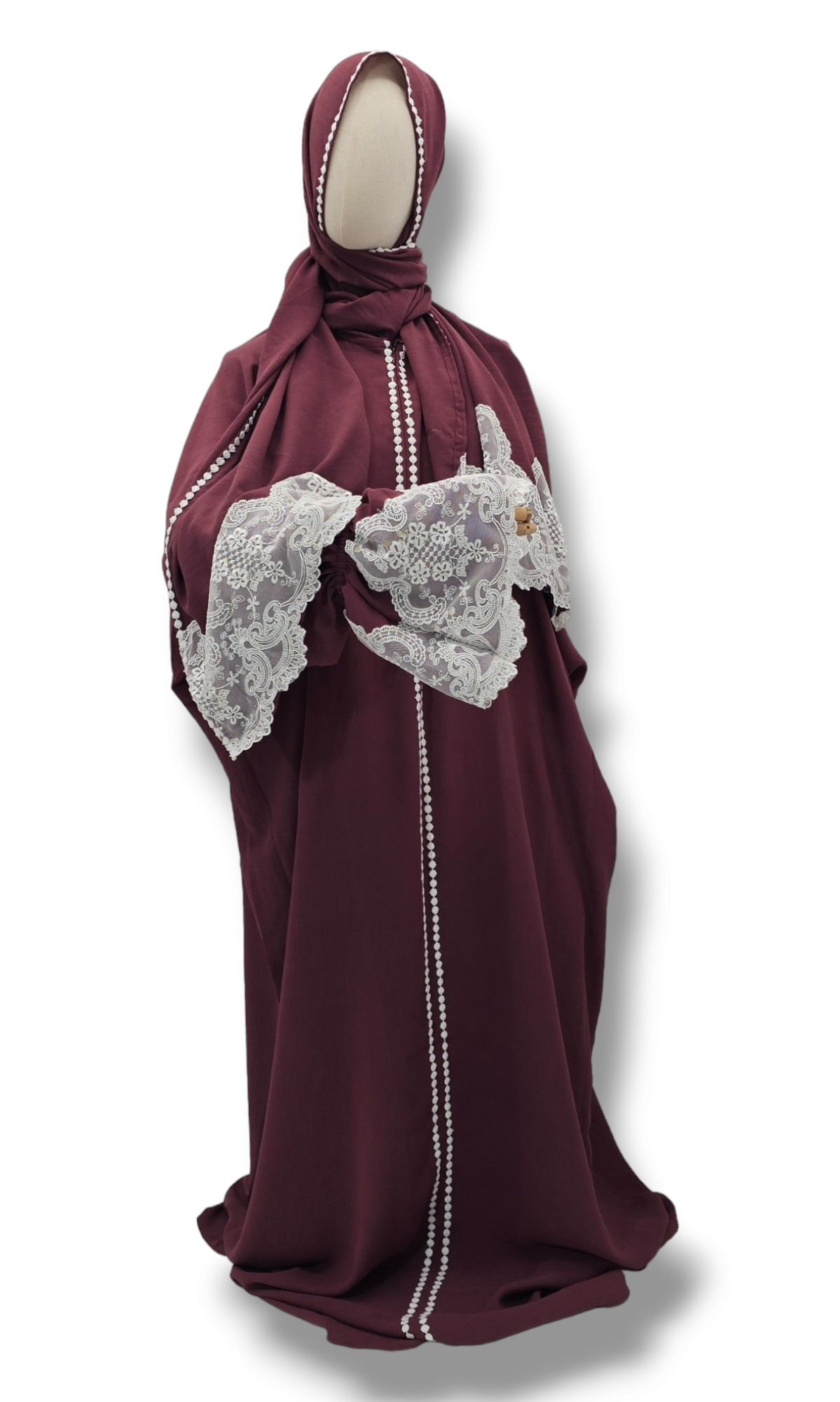 Lace Prayer Dress with Attached Hijab