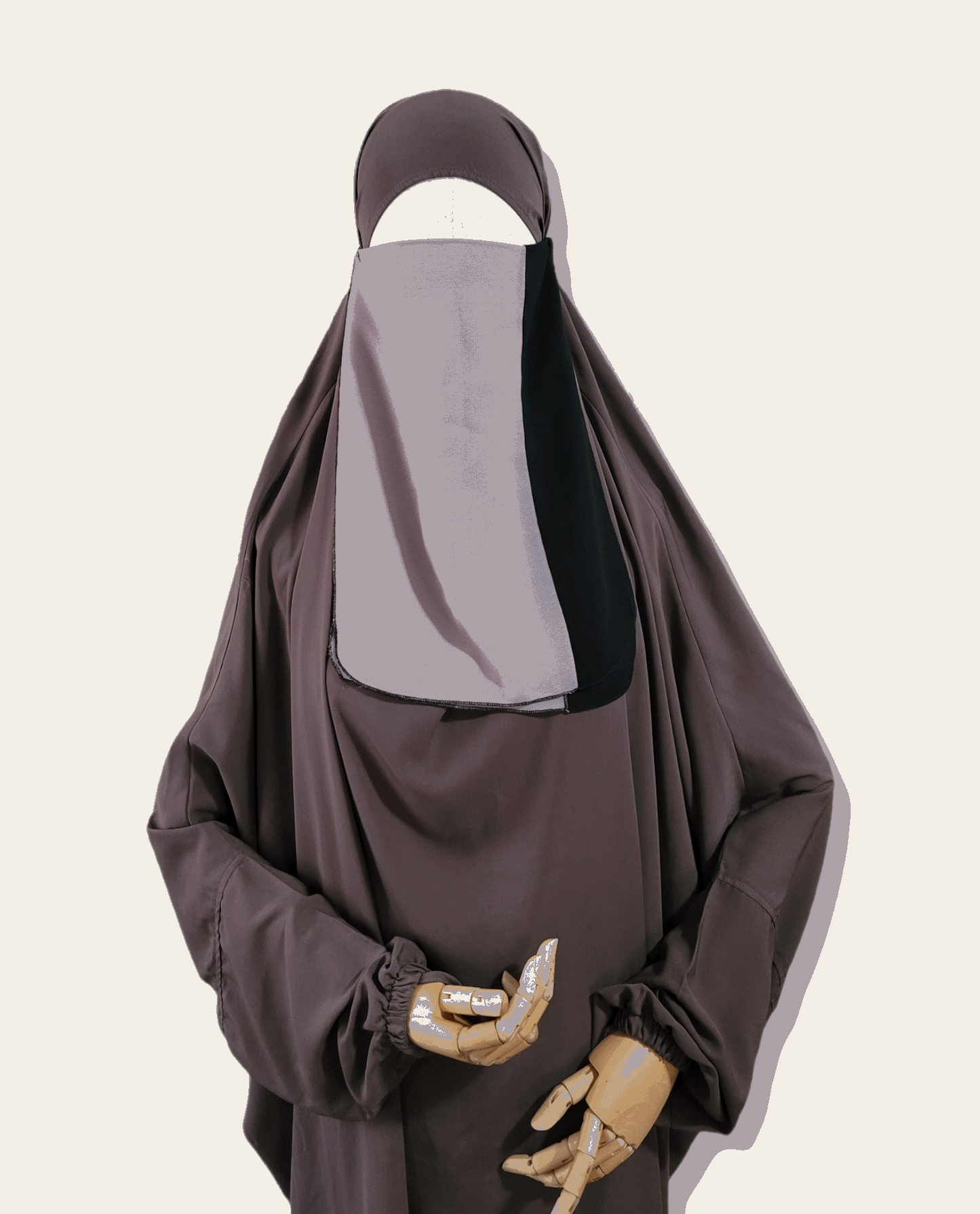 Colorblock half niqab - Rumaysa Fashionz 