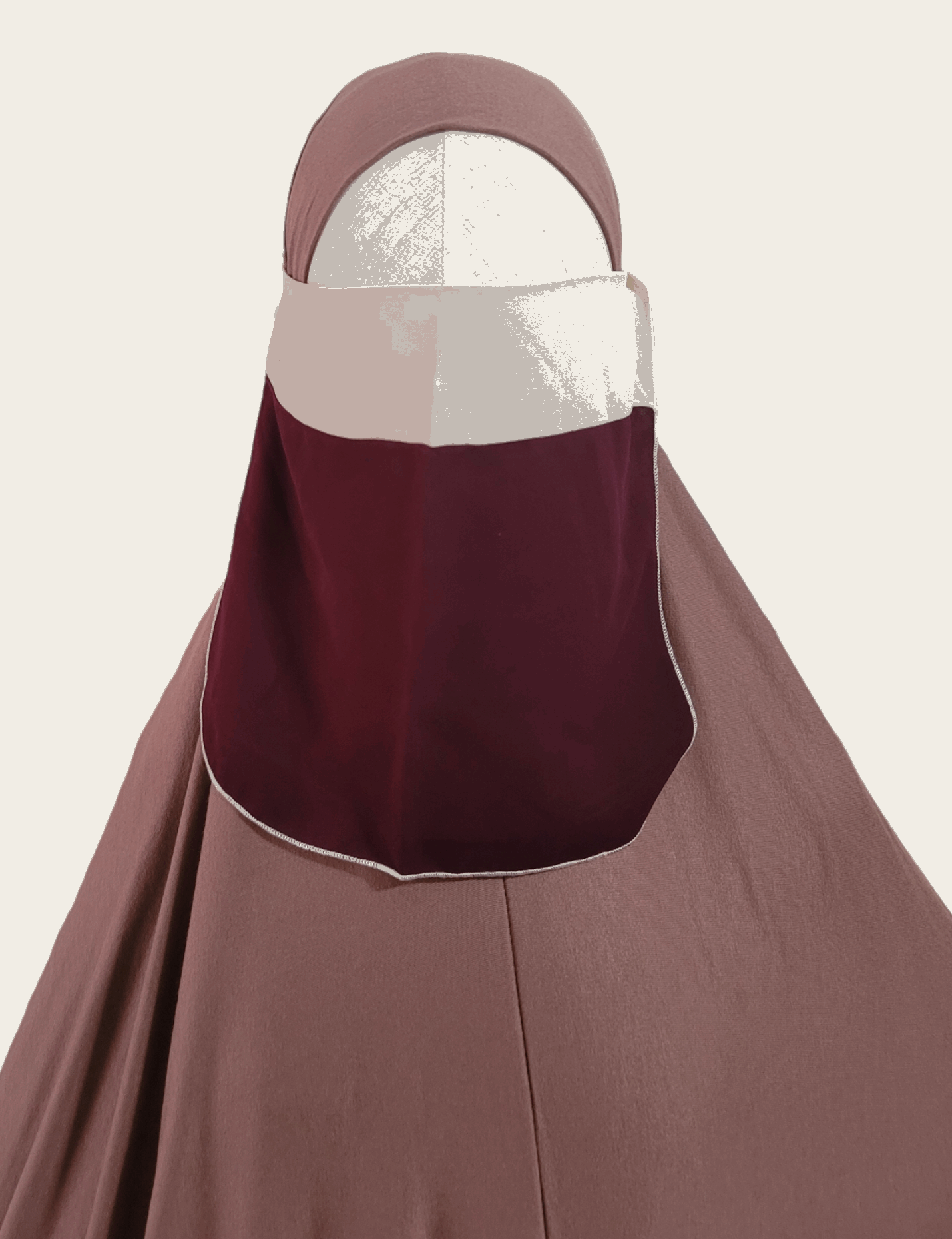 Short colorblock half niqab