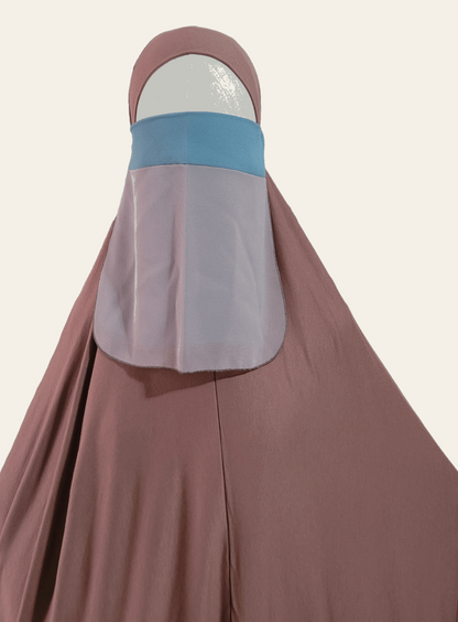 Short colorblock half niqab