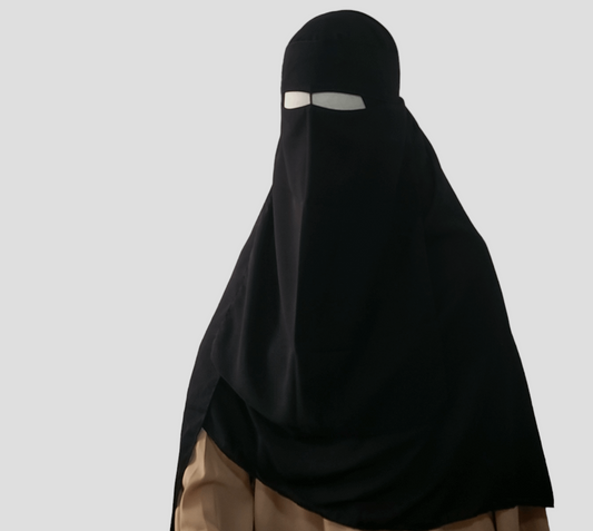 Single layer niqab with nose string