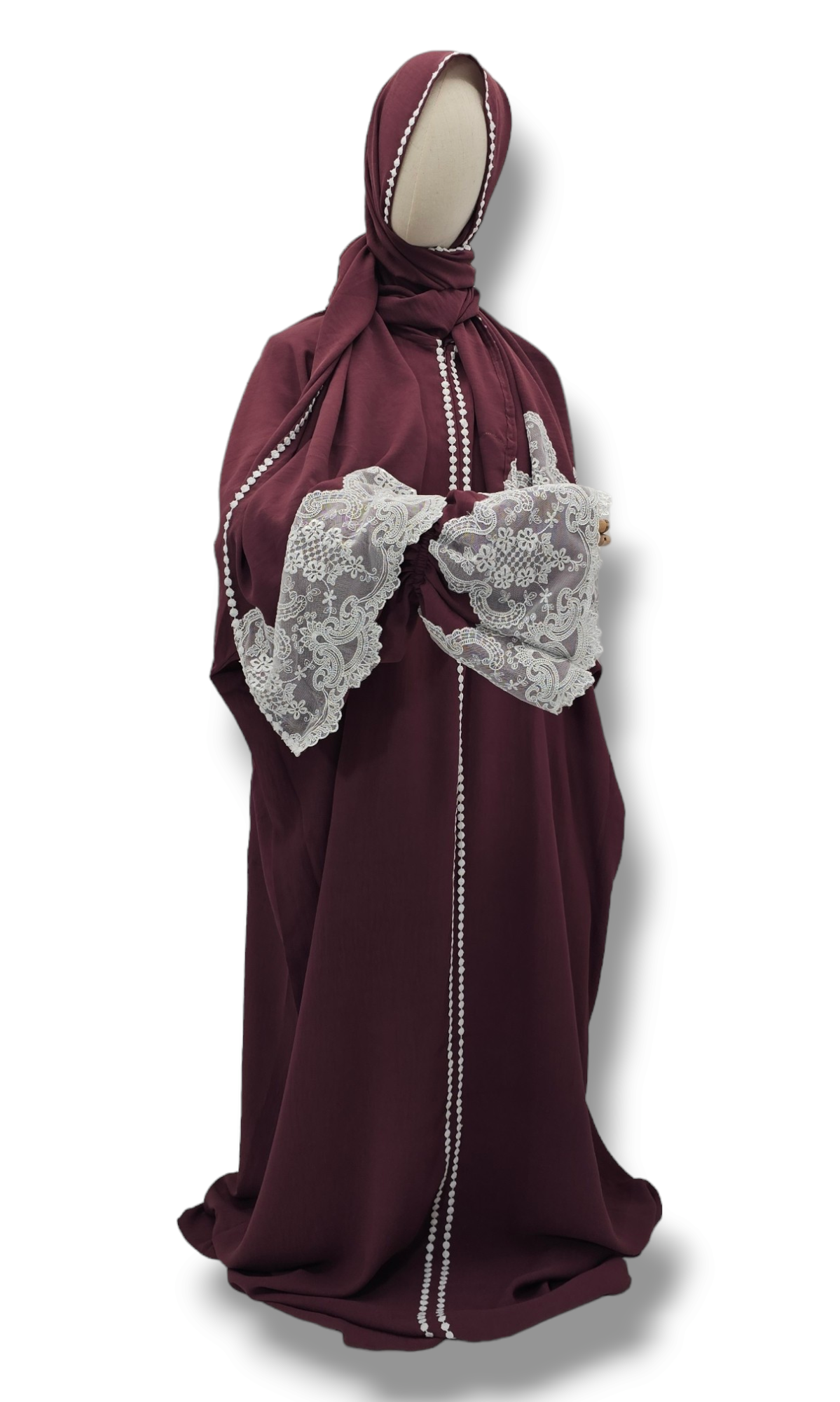 Lace Prayer Dress with Attached Hijab