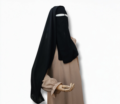 Double layer niqab with nose string