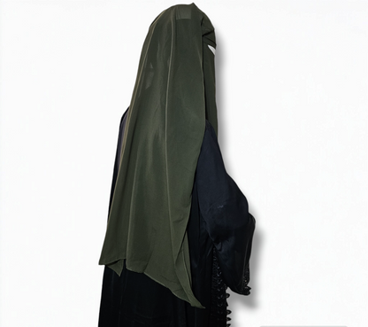 Double layer niqab with nose string