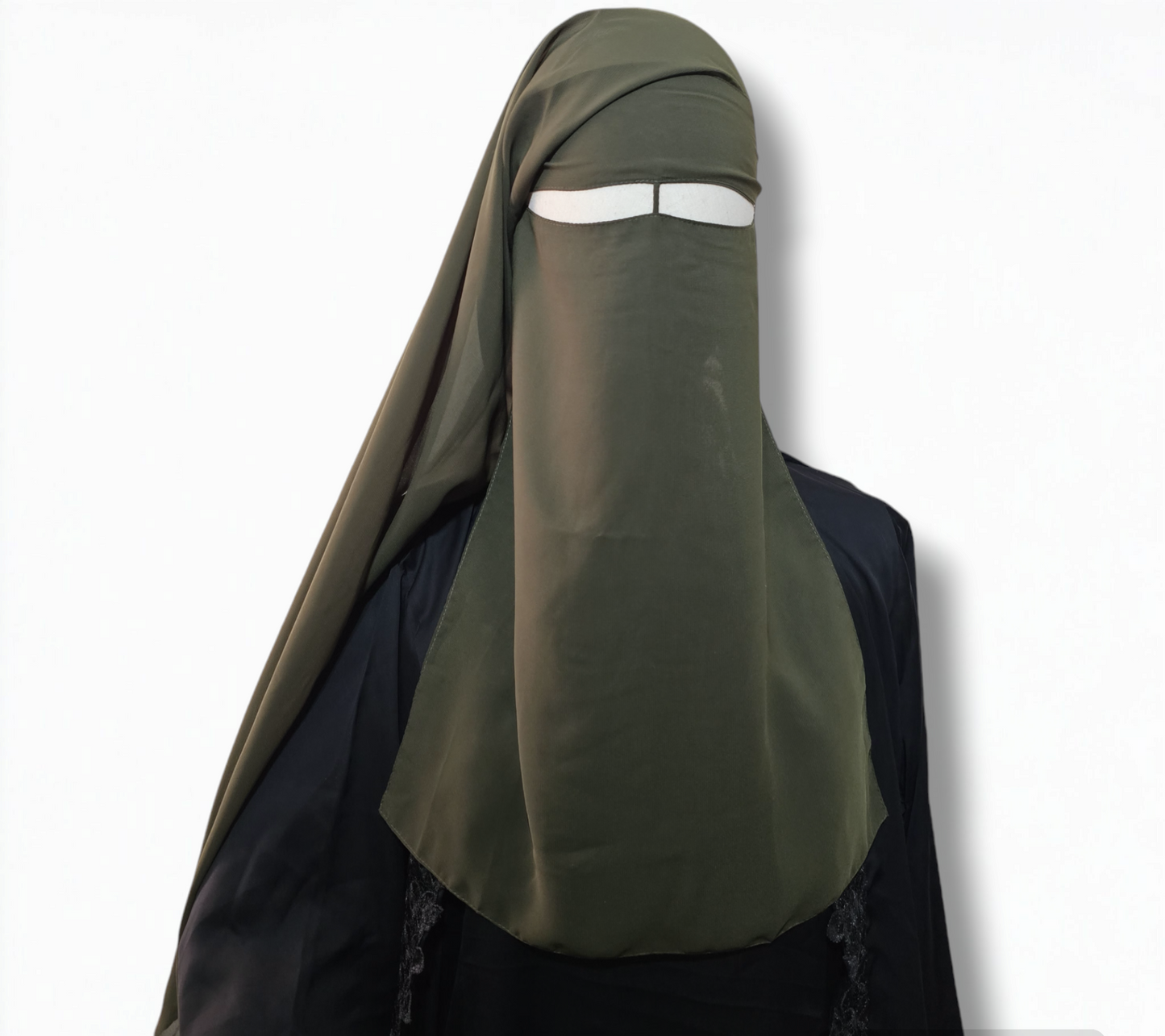 Double layer niqab with nose string