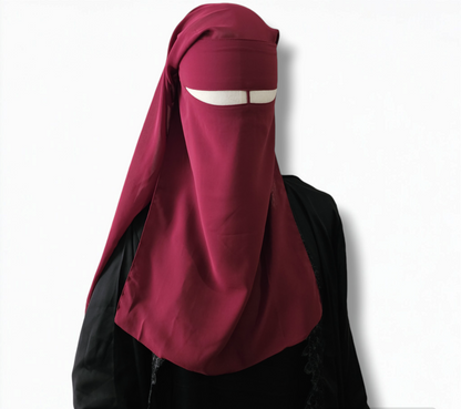 Double layer niqab with nose string