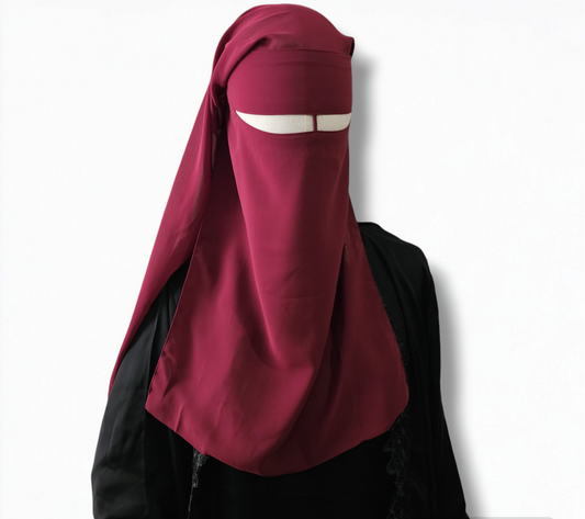 Double layer niqab with nose string